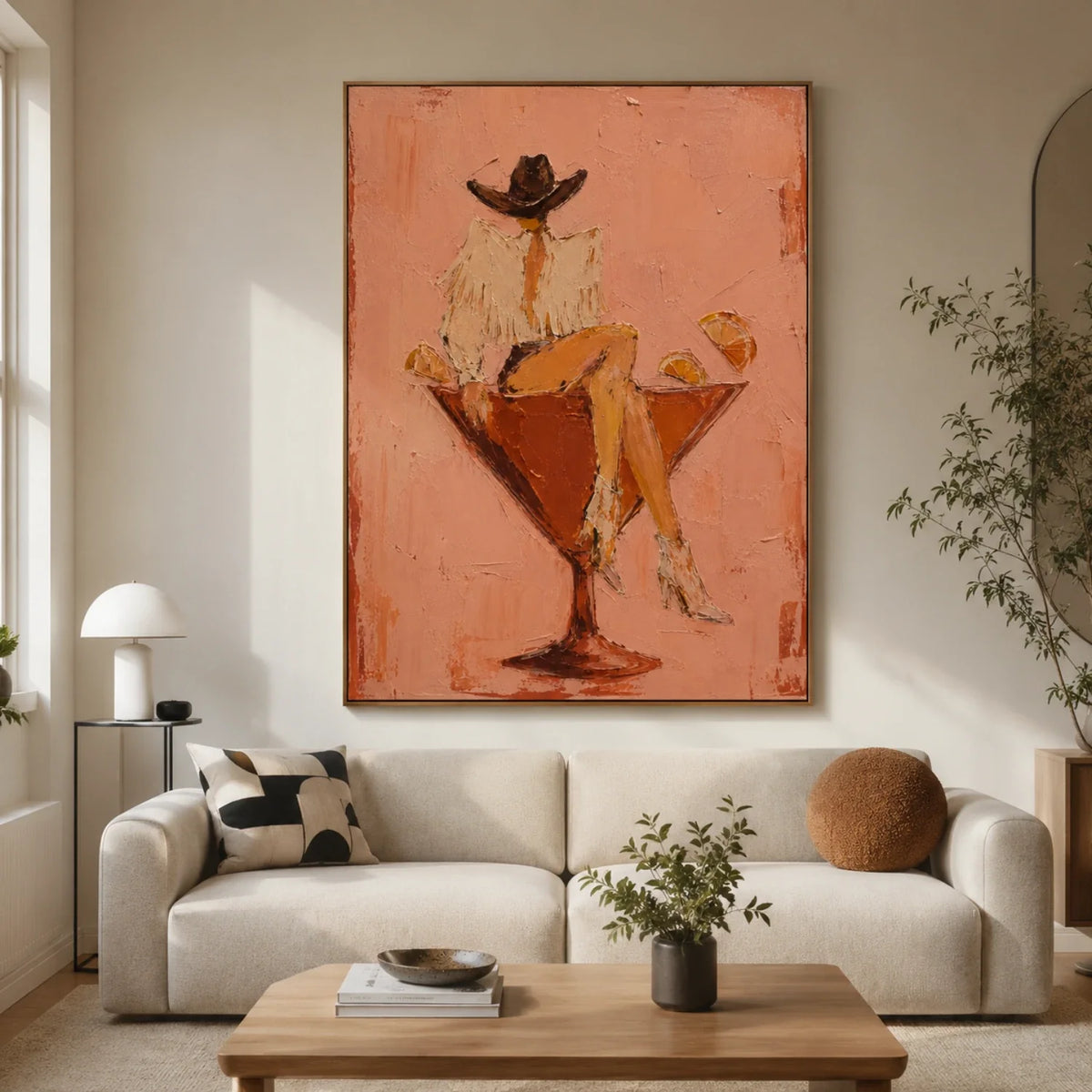 Vintage Americana Art | Cocktail Glass Cowgirl Hour