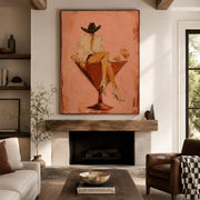 Vintage Americana Art | Cocktail Glass Cowgirl Hour