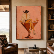 Vintage Americana Art | Cocktail Glass Cowgirl Hour
