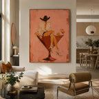 Vintage Americana Art | Cocktail Glass Cowgirl Hour