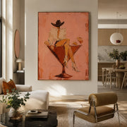 Vintage Americana Art | Cocktail Glass Cowgirl Hour
