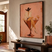 Vintage Americana Art | Cocktail Glass Cowgirl Hour