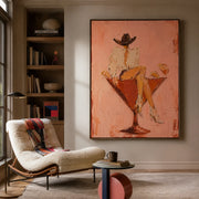 Vintage Americana Art | Cocktail Glass Cowgirl Hour