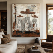 Vintage Americana Art | Plainsfolk at Dusk