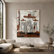 Vintage Americana Art | Plainsfolk at Dusk