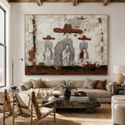 Vintage Americana Art | Plainsfolk at Dusk-1