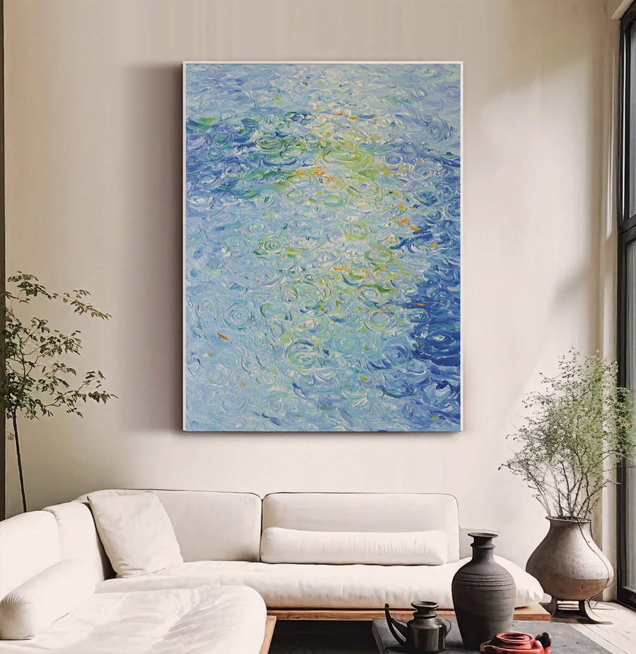 Impressionist Art | Aqua Swirl Glow