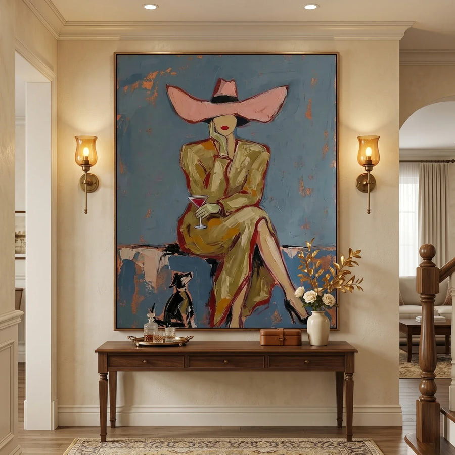 Vintage Americana Art | Western Lady’s Sip