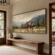 Vintage Americana Art | The Riders Between Mist and Memory