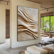 3D-Textured Art | Linen Wave Relief