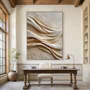 3D-Textured Art | Linen Wave Relief