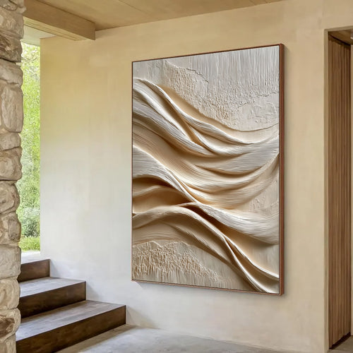 3D-Textured Art | Linen Wave Relief