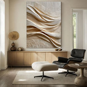 3D-Textured Art | Linen Wave Relief