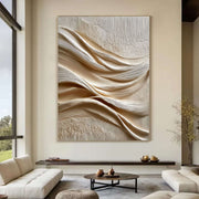 3D-Textured Art | Linen Wave Relief