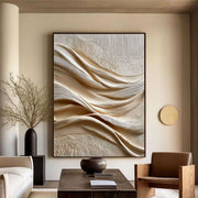 3D-Textured Art | Linen Wave Relief