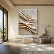 3D-Textured Art | Linen Wave Relief