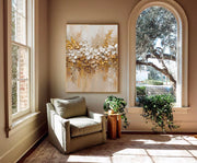 3D-Textured Art | Gilded Floral Relief