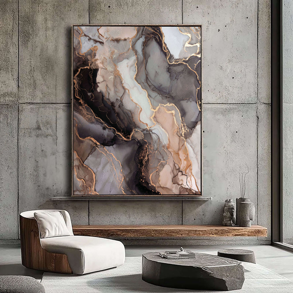 Contemporary Luxe Art | Gilded Marble Veins