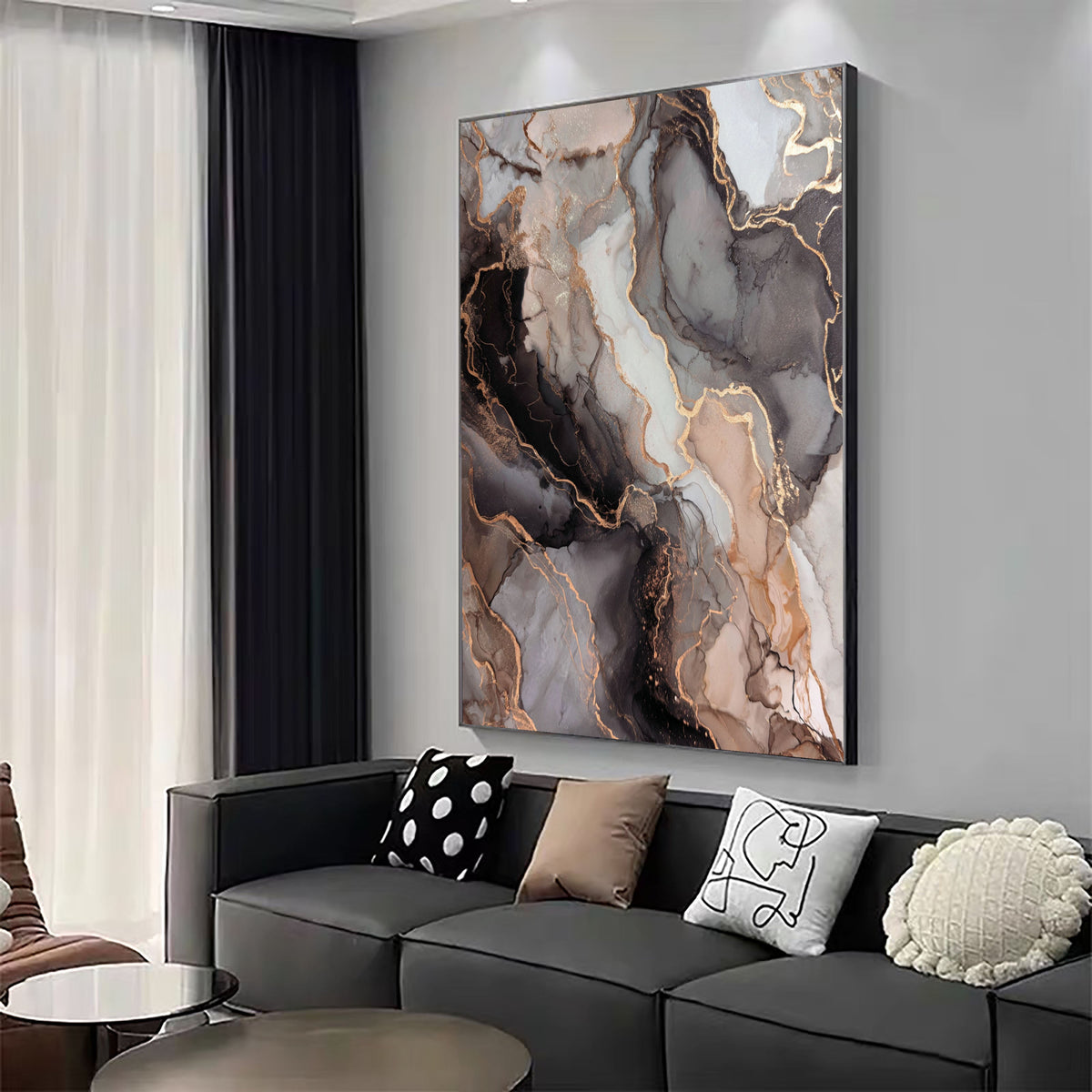 Contemporary Luxe Art | Gilded Marble Veins