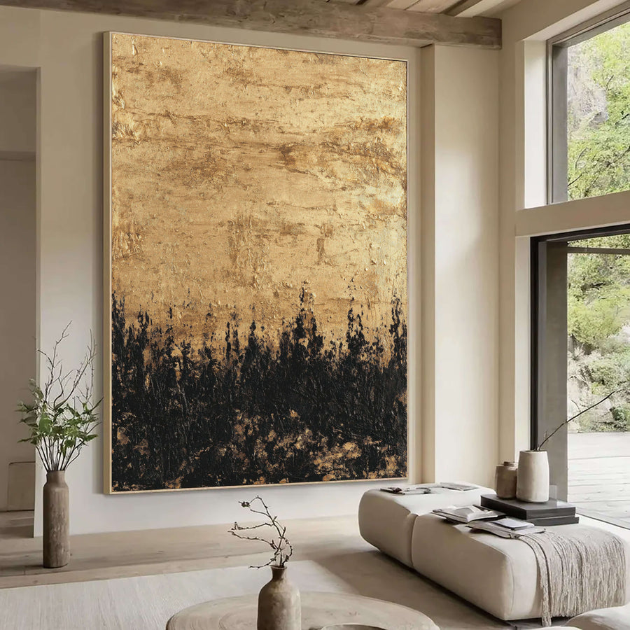 Contemporary Luxe Art | Gilded Horizon Silhouette
