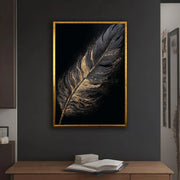 Contemporary Luxe Art | Gilded Onyx Feather