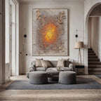 Wabi-Sabi Art | Cracked Amber Burst