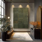 3D textured Art | Emerald Patchwork