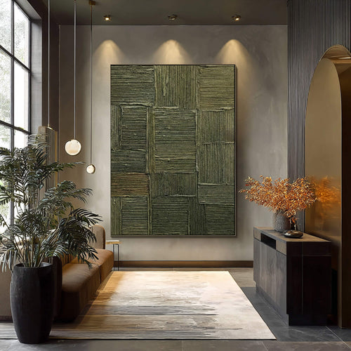3D textured Art | Emerald Patchwork