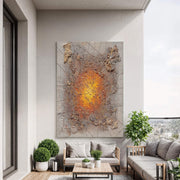 Wabi-Sabi Art | Cracked Amber Burst