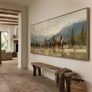 Vintage Americana Art | The Riders Between Mist and Memory
