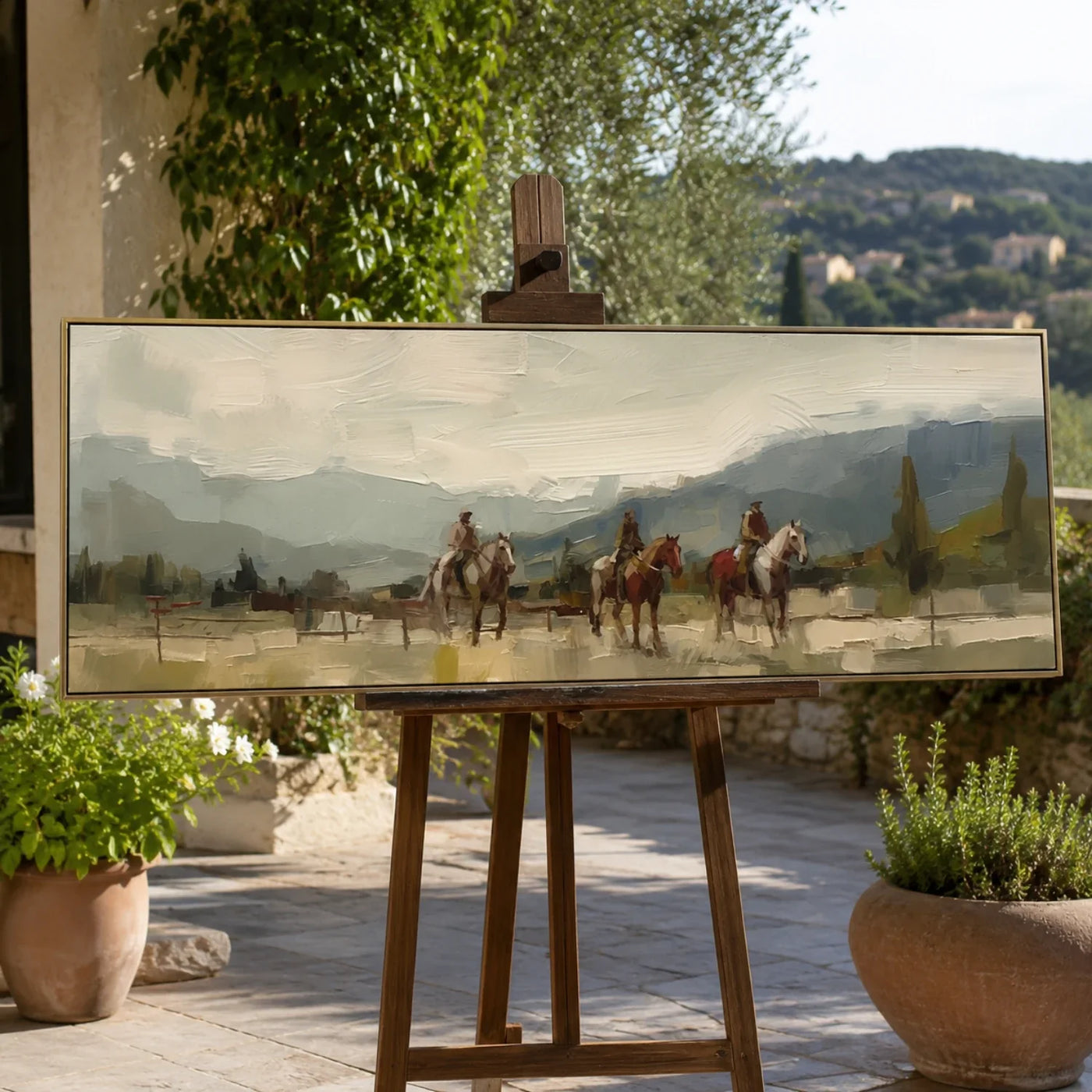 Vintage Americana Art | The Riders Between Mist and Memory