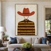 Vintage Americana Art | Striped Cowboy