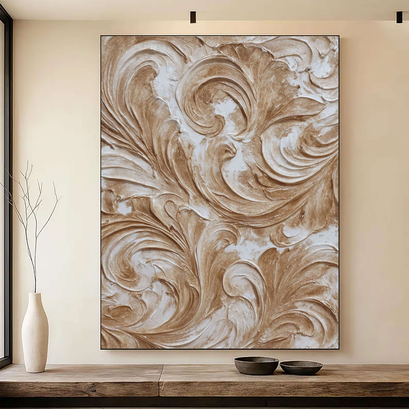 3D-Textured Art | Warm Swirl Relief