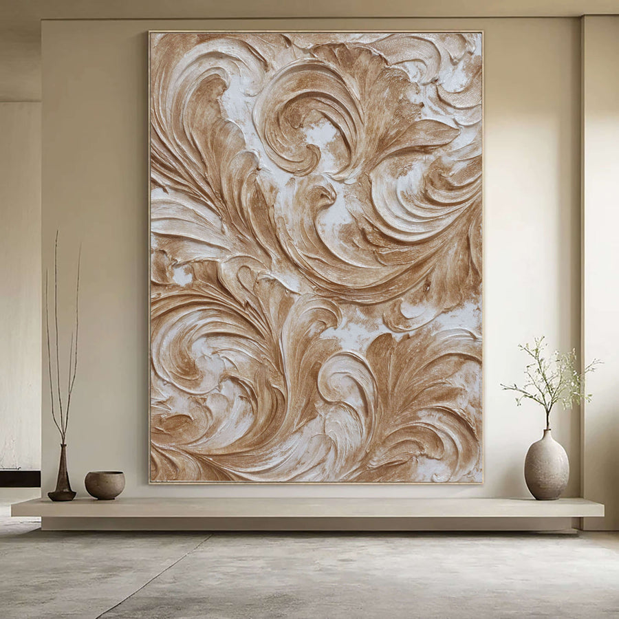 3D-Textured Art | Warm Swirl Relief