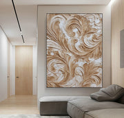 3D-Textured Art | Warm Swirl Relief