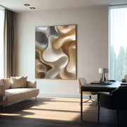 3D-Textured Art | Neutral Curved Relief
