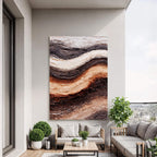 3D-Textured Art | Earthy Wave Layers