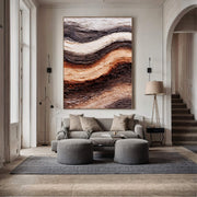 3D-Textured Art | Earthy Wave Layers
