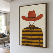 Vintage Americana Art | Striped Cowboy