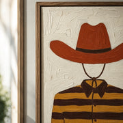 Vintage Americana Art | Striped Cowboy