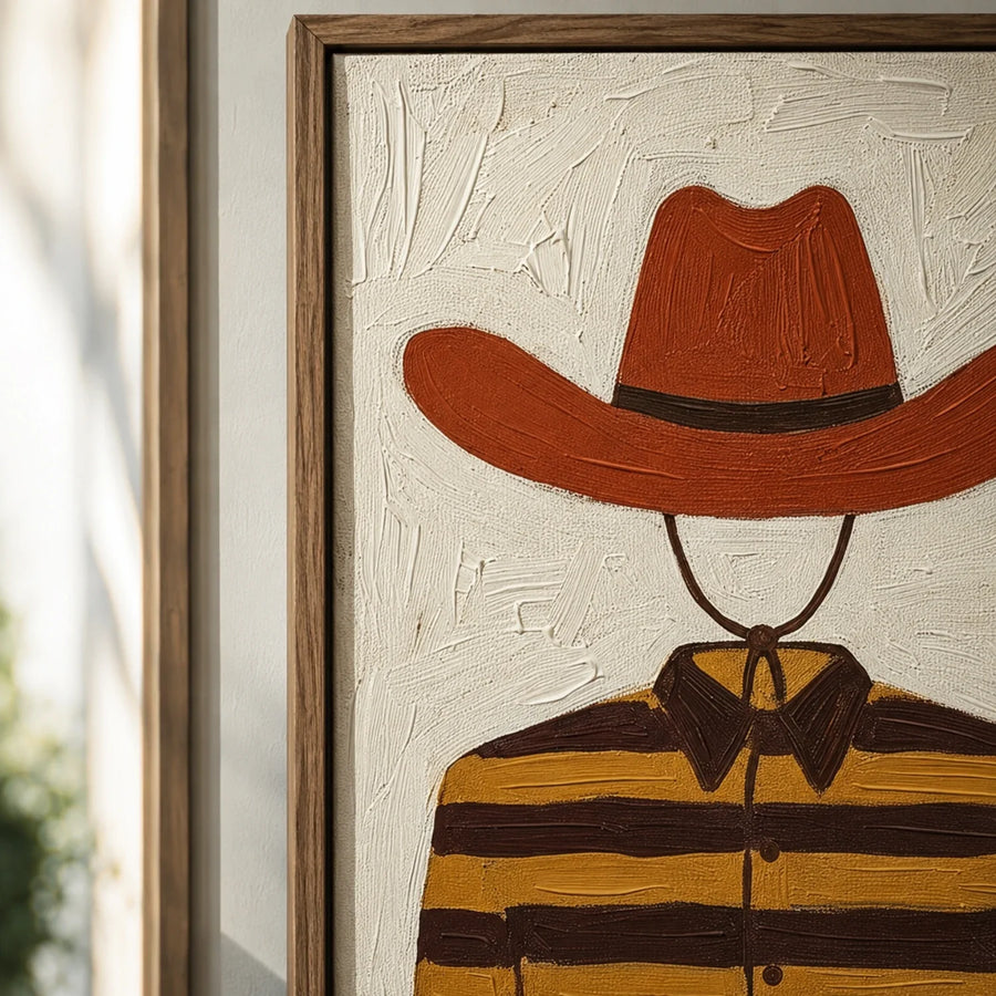Vintage Americana Art | Striped Cowboy