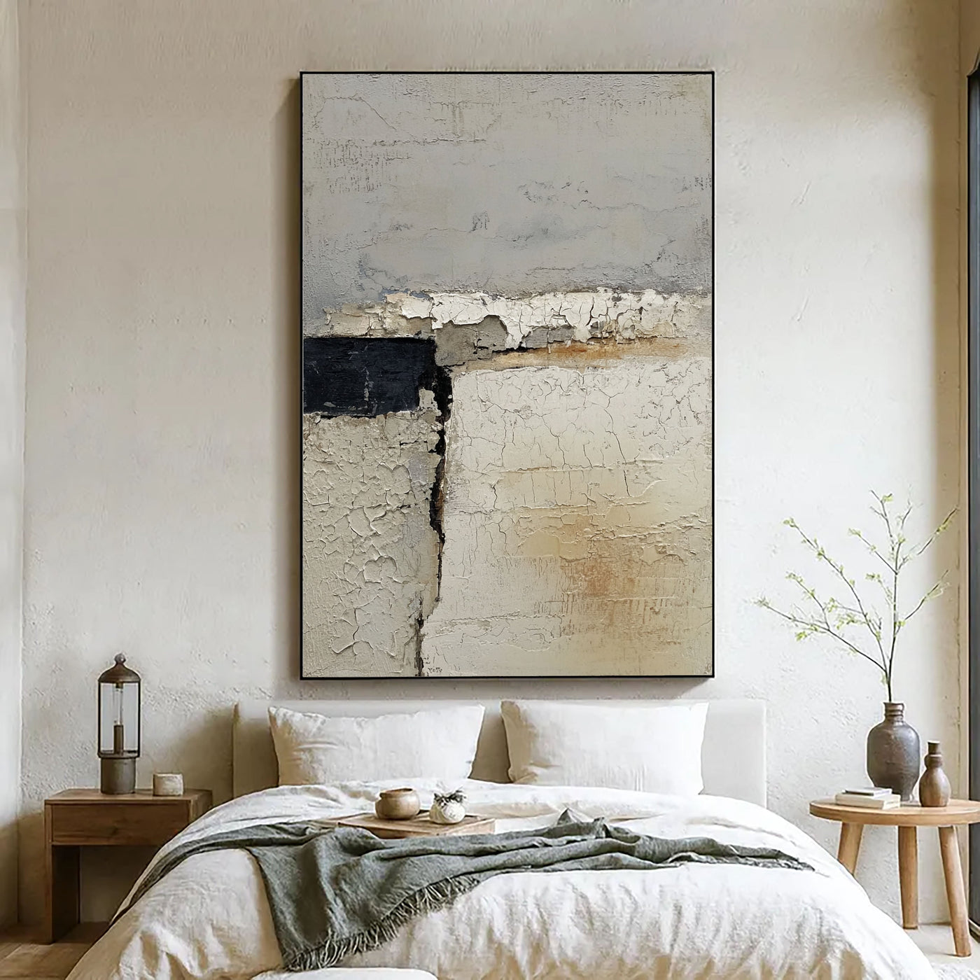 Wabi-Sabi Art | Cracked Plaster Serenity