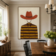 Vintage Americana Art | Striped Cowboy