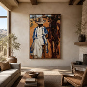 Vintage Americana Art | Pastoral Bull Scene