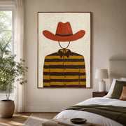 Vintage Americana Art | Striped Cowboy