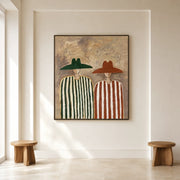Vintage Americana Art | Two Wanderers In Stripes