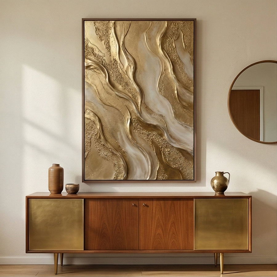 Contemporary Luxe Art | Golden Current