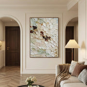 3D textured Art | Ivory Petal Drift