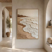 Wabi‑Sabi Art｜Neutral Tones Stereoscopic Seaside Wall Decor