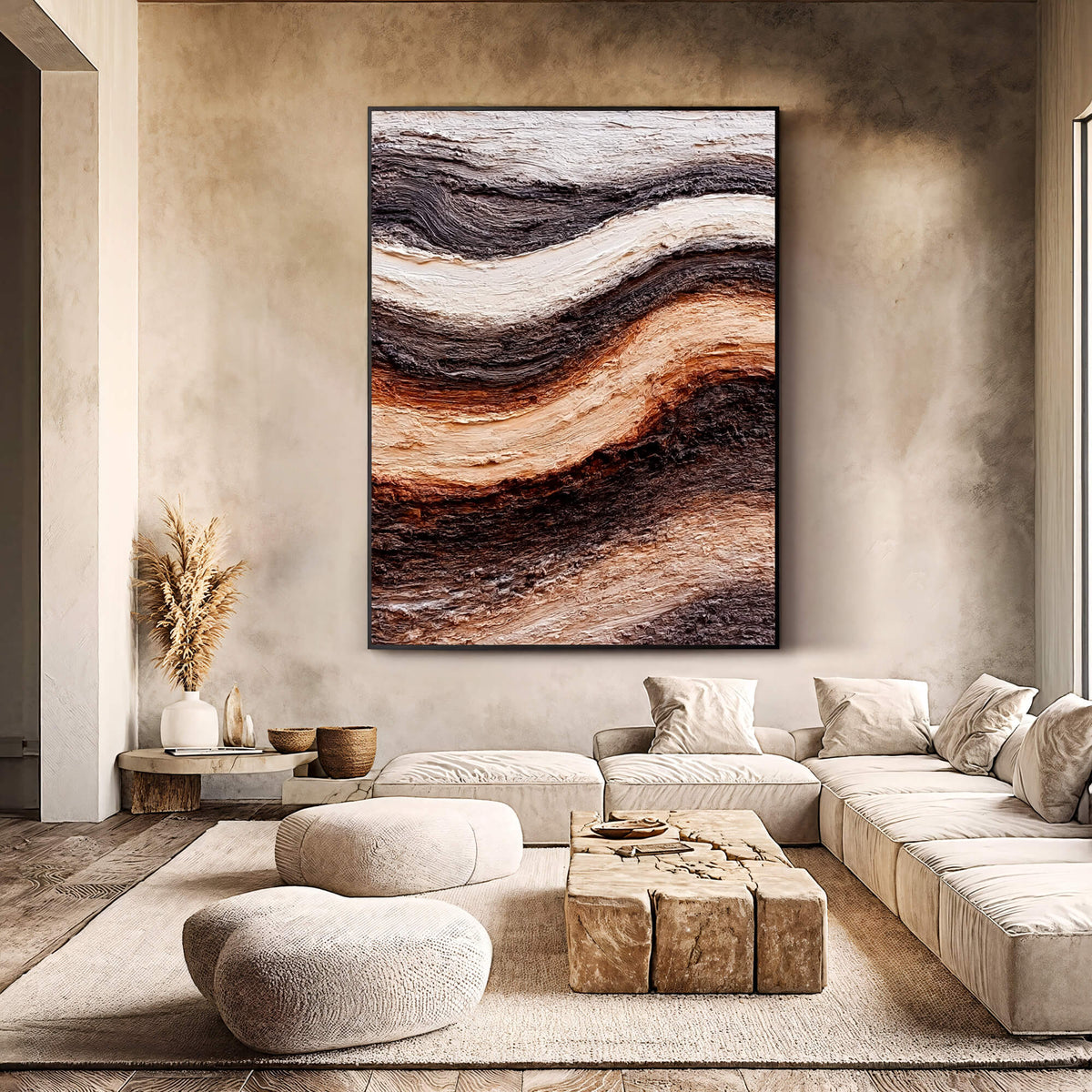 3D-Textured Art | Earthy Wave Layers
